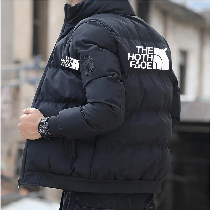 Fashion and Leisure New Winter Sports Thick Men's Warm Zipper Jacket Casual Men's Jacket Windproof Cotton Down Zipper Jacke