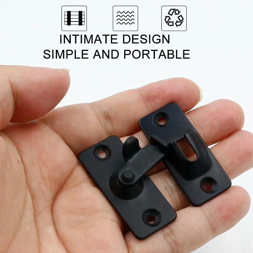 

Right Angle Lock Buckle 1.73 X 0.74in 90 Degree Black Corrosion Resistant For Sliding Door Lightweight High Quality