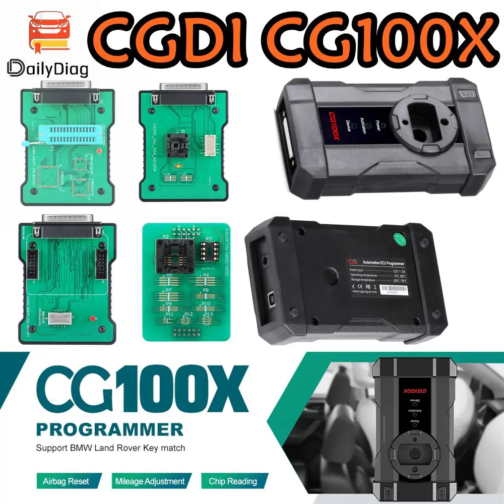 

Программатор ключей CGDI CG100X, инструмент программирования нового поколения для сброса пробега подушек безопасности и чтения микросхем, поддержка MQB