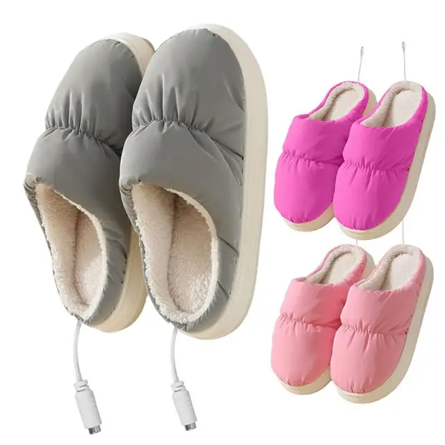 Heated Slippers Electric Heating Boots Heated Foot Warmer Slippers USB Charger Electric Heating Shoes Warmer Women Men Slipper 1