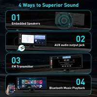 Lecteur multimédia Android pour voiture 10,25'' - Nouveau DVR de voiture - CarPlay sans fil - Écran tactile IPS - Enregistreur vidéo Bluetooth - FM AUX 4