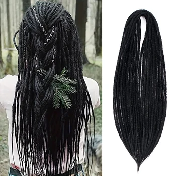 24Inch Synthetic Double Ended Dreadlocks Extensions Ombre Reggae For Rock&Roll Hippie Style Dreadlock Crochet Hair Extensions 1