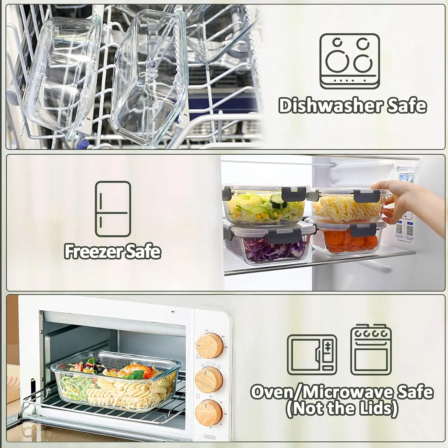 [10-Pack] Glass Meal Prep Containers W/ Lids, MCIRCO Food Storage Containers W/ Snap Locking Lids, Airtight Lunch Containers, 4