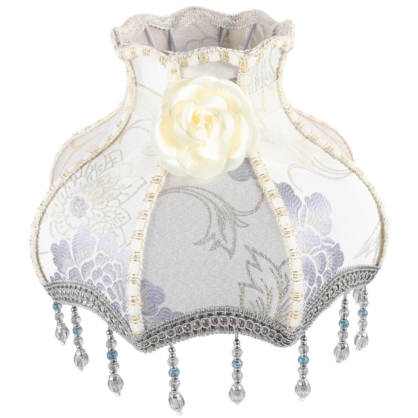 

Printed Princess Lampshade Replacement Victorian Shades with Fringe Cloth for Hotel