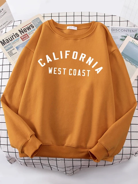 California West Coast Letter Hoodies Soft Comfortable Clothes