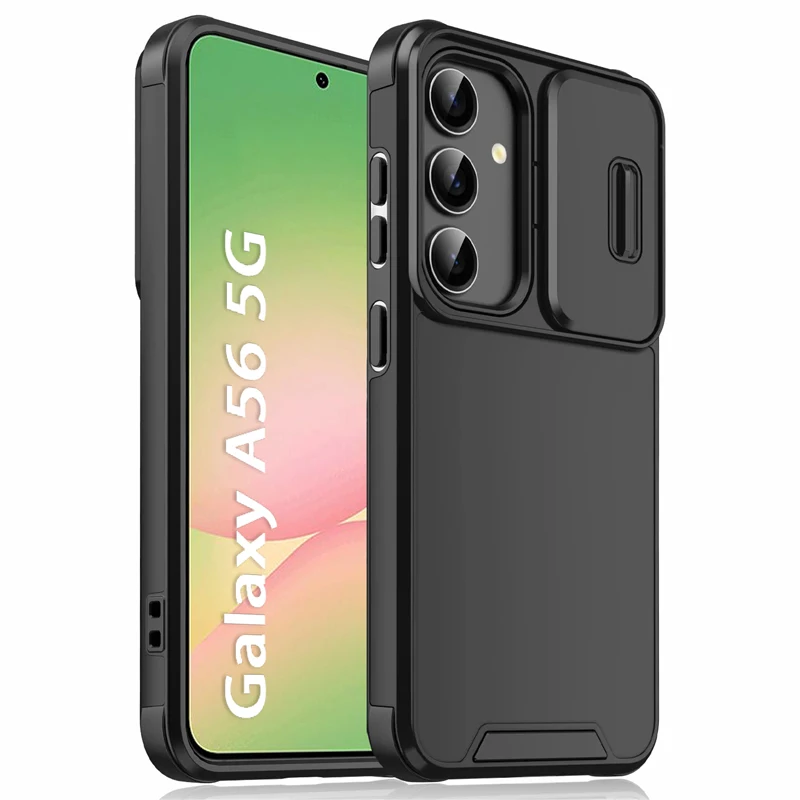 Frosted Armor Shockproof Bumper Case with Slide Camera Lens Protection