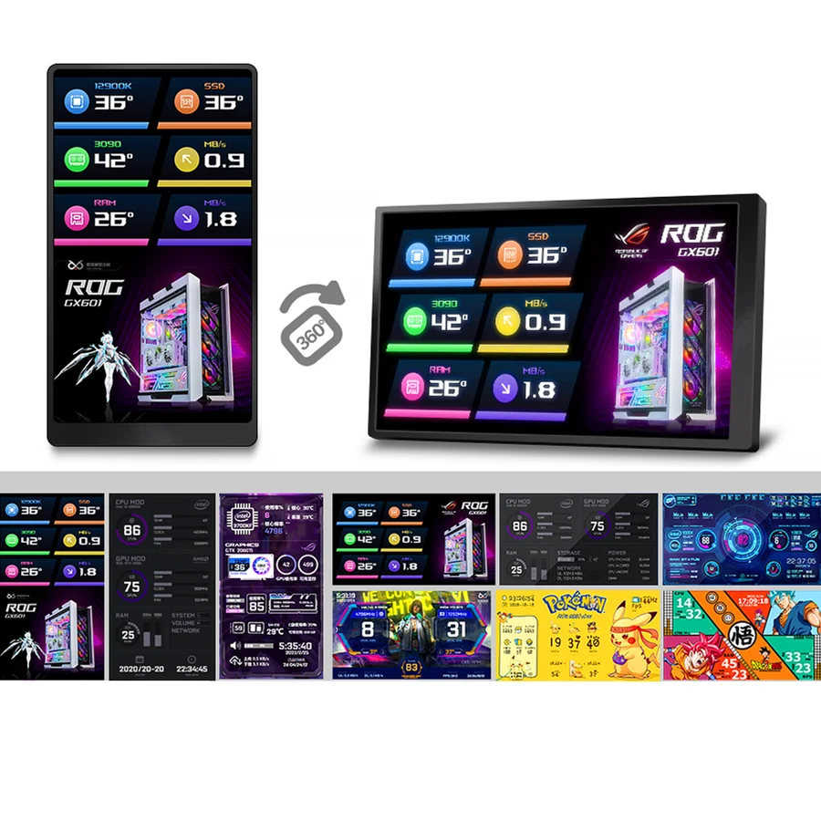 Polegada 2k 2560x1440 Hdmi Tela Secundária Computador Cpu Gpu Ram Hdd Monitor de Exibição para Aida64 Raspberry pi Windows Mac Novo 5.5 - Imagem 2