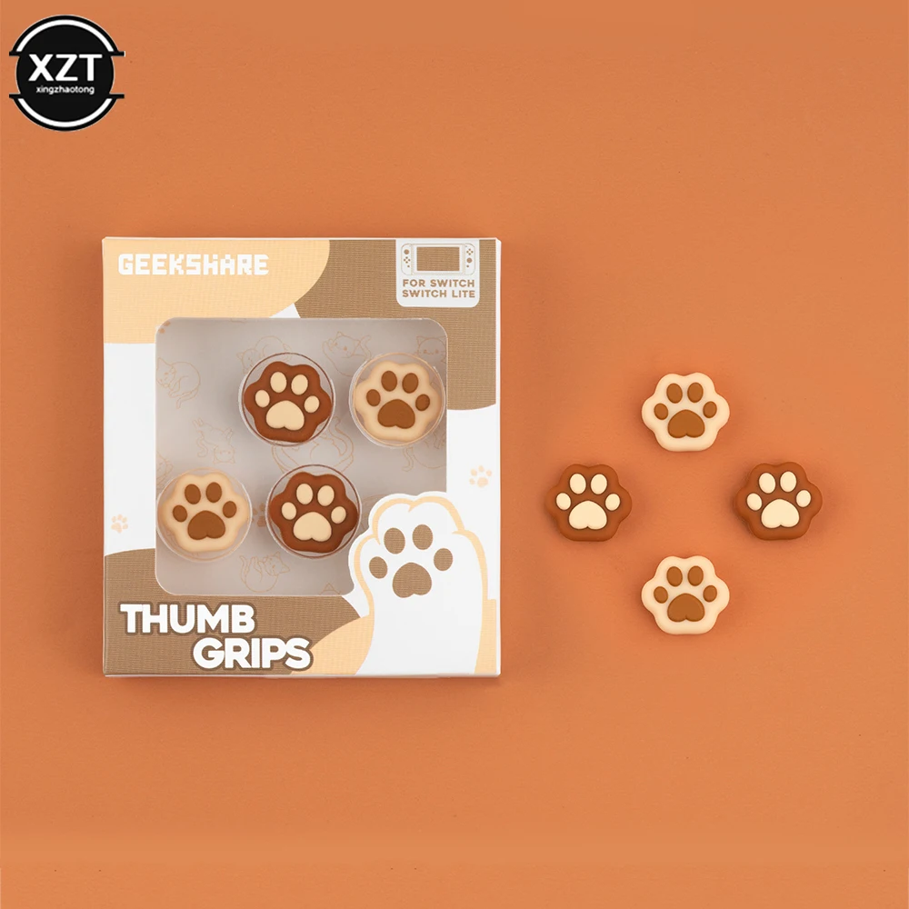 Shaped Cat Claw Thumb Grip Cap Silicone Soft Protective Cover Controller Thumbstick Case For Nintendo Switch Oled JoyCon NS Lite