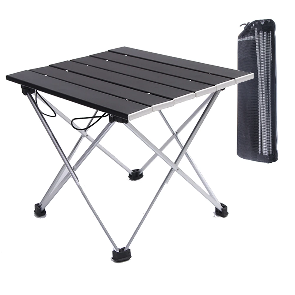 

HooRu Folding Fishing Table Backpacking Portable Aluminum Camping Tables Outdoor Lightweight Foldable Beach Picnic Travel Desk