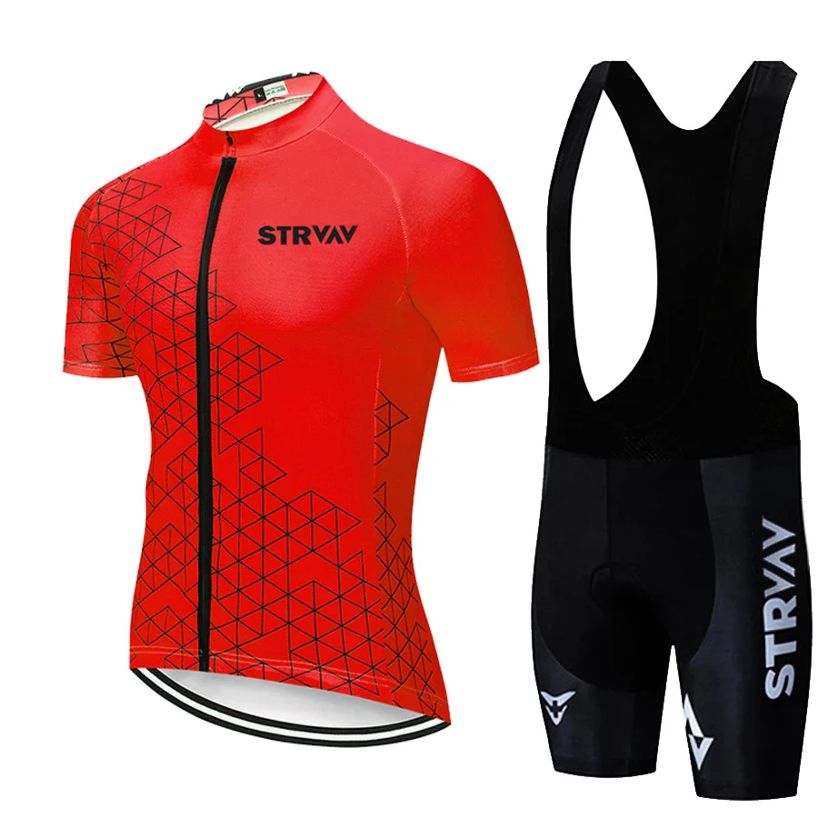 

2024 Strvav Sports Team Training Cycling Clothing Breathable Men Short Sleeve Mallot Ciclismo Hombre Verano Cycling Jersey Sets