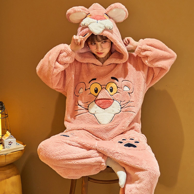 Winter Kigurumis Panther Women Pijama Onesie Jumpsuit Thicken Hoodie Pyjamas  Anime Sleepwear Soft Warm Adult Homewear Femme Suit - AliExpress