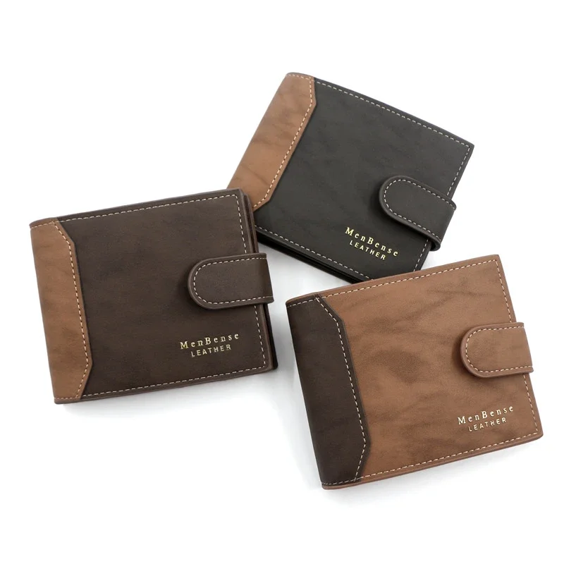 Men's Premium PU Leather Business Wallet with Zipper Coin Pocket & Hasp