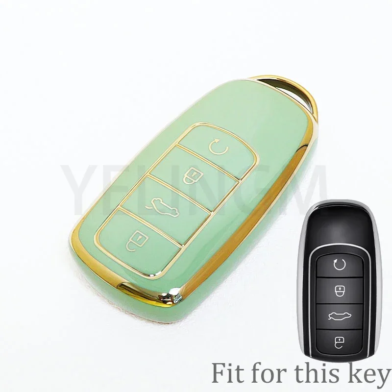 Premium 4-Button TPU Car Key Case Holder and Keychain Accessory