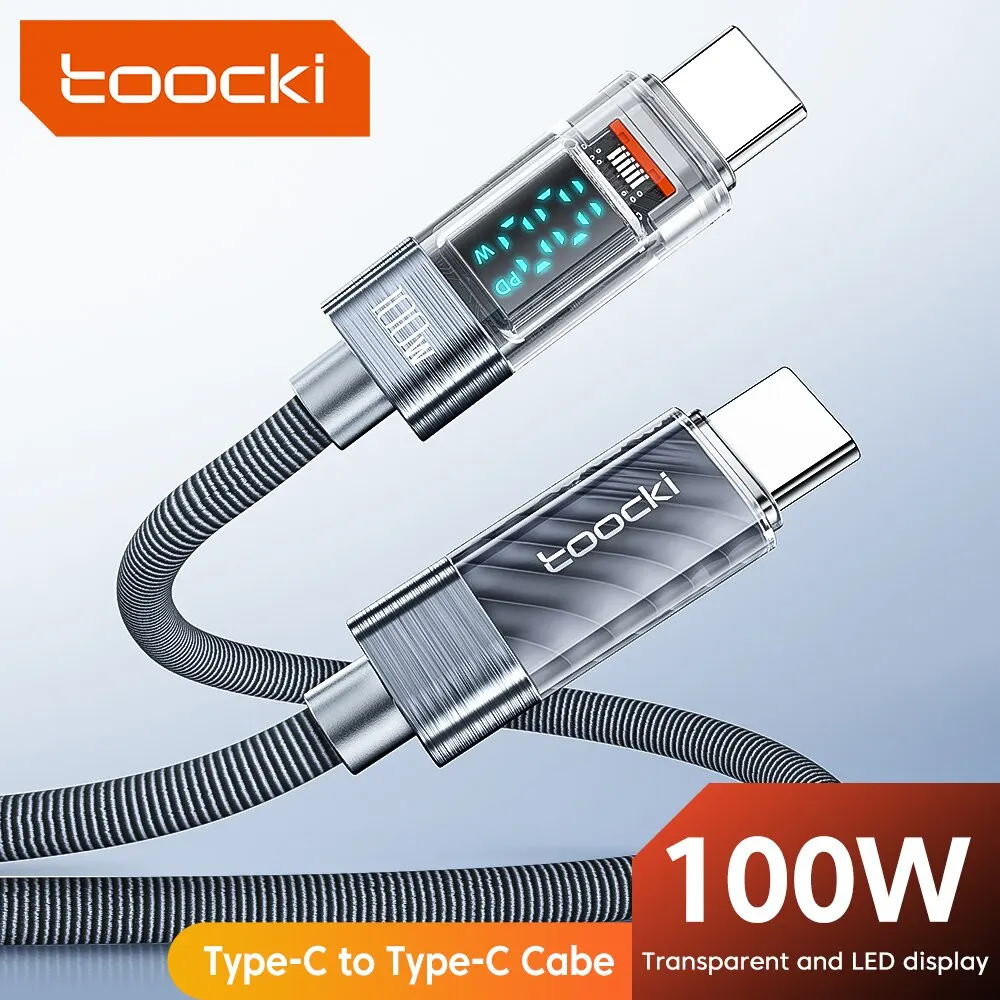 Kabel tookcki typu C 100W z ekranem za $5.35 / ~21zł