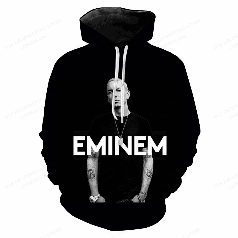 thumbnail image 1 of Sudaderas con capucha con estampado 3d de rapero Eminem para hombres y mujeres, Sudadera con capucha para niños, abrigos para niñas, ropa de Rap Rock, ropa de gran tamaño, 1 of 4