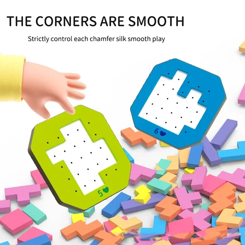 3D Creative Desktop Puzzle Game Kids Tangram Math Toys Building Blocks Board Color Shape Game Toddler Early Educational Toys 5
