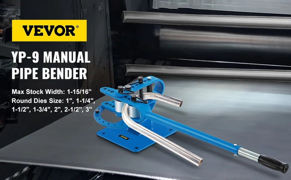 S505564063f4a4e2c923f97750ea94513o Pipe Bender YP-9 Manual Bench Steel Tube Bending Kit with 7Dies 1-3in Multifunction Compact Flat Bar Rod Brake Bends Tool Mallzona