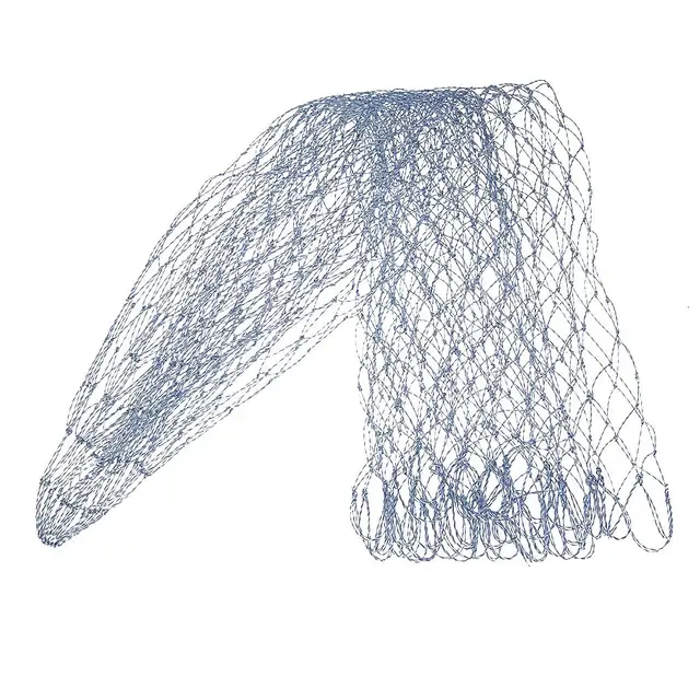 Nylon Foldable Fishing Landing Net Rhombus Mesh Fishing Net-D40/50/60cm 3