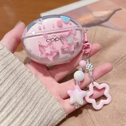 Cute Cartoon Cat Bow Star Earphone Case - Soft Cover - OPPO Air 5 Pro (Pink Star)