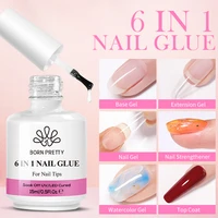 BORN PRETTY 6 in 1 Nail Glue Gel Extra Strong Adhesive for Press on Nails Clear Acrylic Tips Extension Gel Strengthener Gel 2