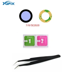 Sapphire Back Camera Glass Lens Replacement Kit with Tweezers and Cloth (For 7 8 SE2020)