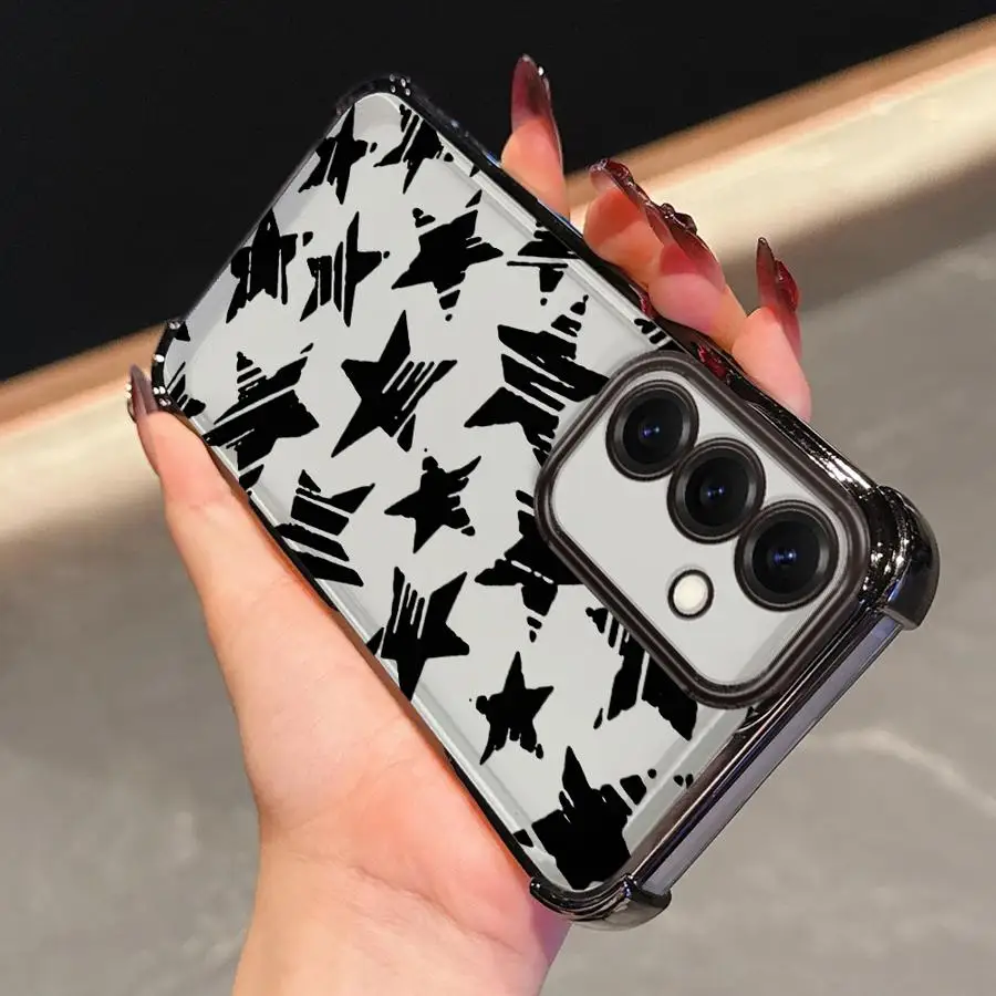 Clear Five Pointed Star Decorative Phone Case Cover