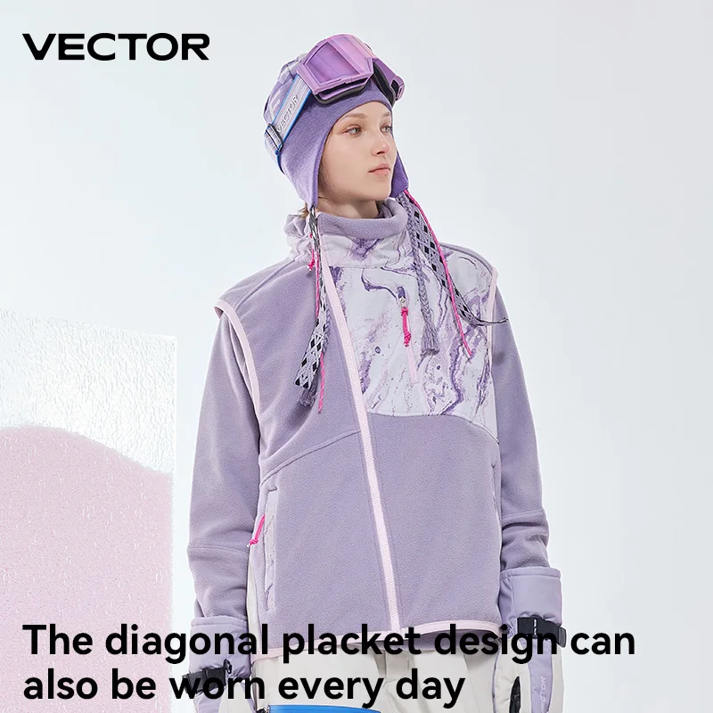 VECTOR Men and Women Fleece Vest Mid Layer Warm Quick Drying Ski Outdoor Sports Skiing Hiking ski protective clothing
