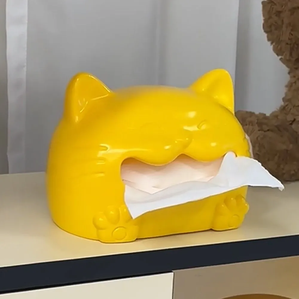 Tissue Storage Box Model Cat Tissue Box Collectible Creative Napkin Storage Box Cute Cartoon Animal Napkin Holder Children/