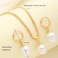 Ensemble de bijoux en perles pour femmes, boucles d'oreilles pendantes, pendentif, collier, Simple, délicat, tenue quotidienne, accessoires de fête 2