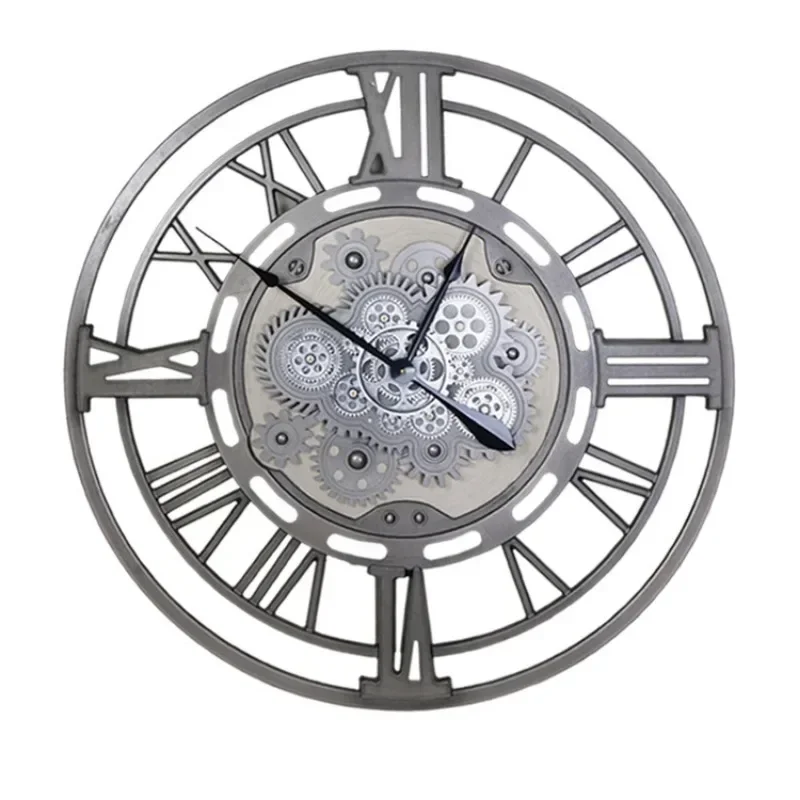 

Large Nordic Wall Clock Vintage Silent Industrial Metal Gear Large Wall Clocks Wall Home Decor Living Room Decoration Gift