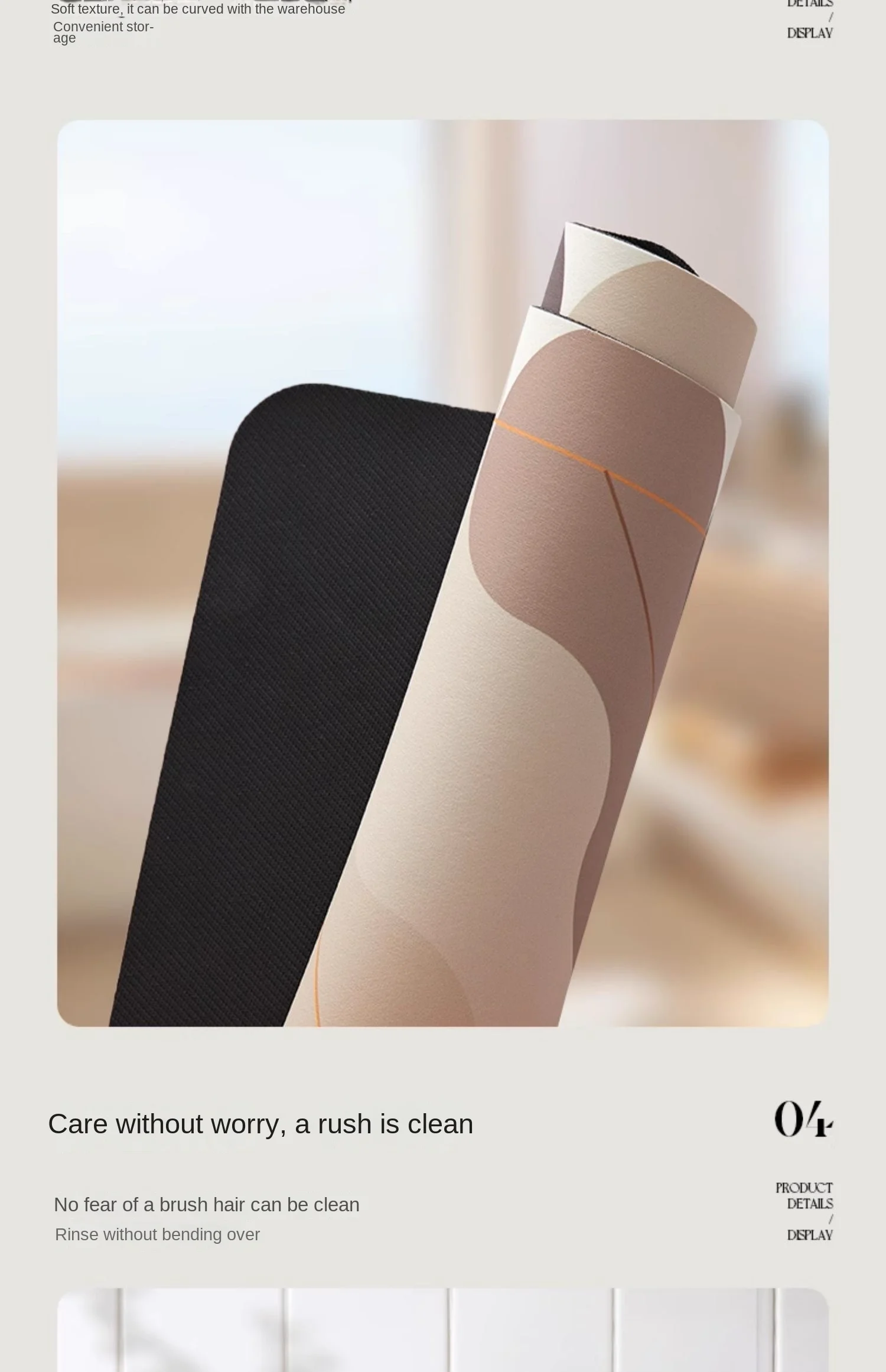 VIKAMA 1/2 Stück gestreifte Küchenbodenmatte, wasserabsorbierende und rutschfeste Badezimmer-Bodenmatte, Heimdekoration – Detail 7
