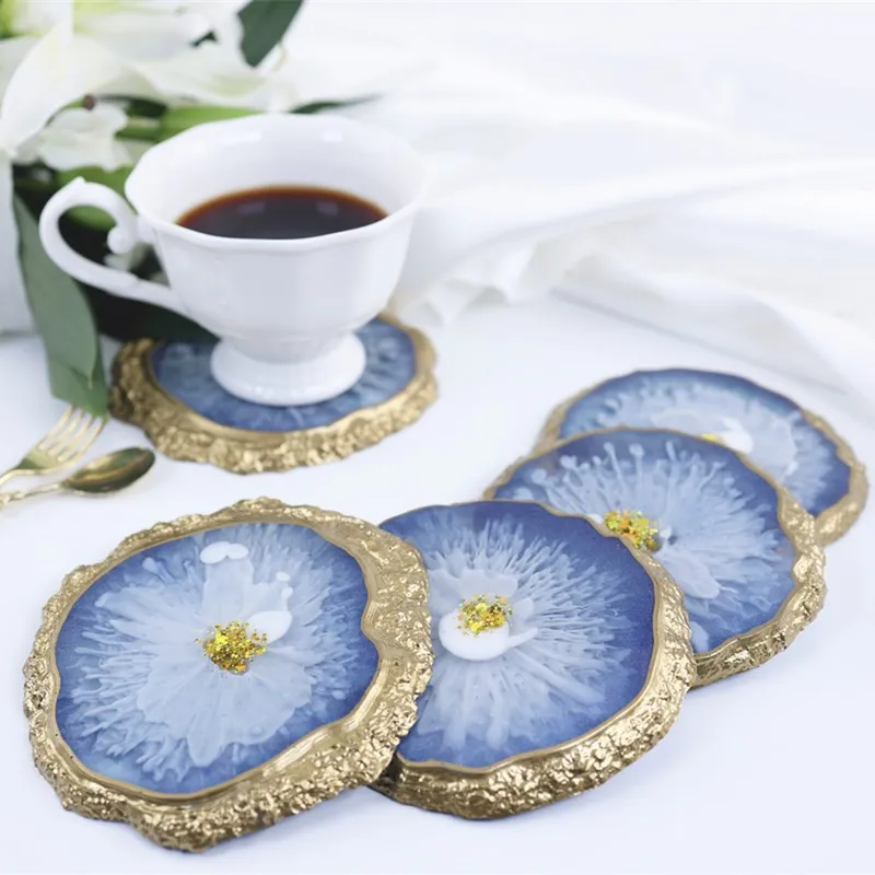 DIY Crystal Resin Molds Large Irregular Oval Round Tray Mirror Coaster Silicone Mold Fruit Tea Palte Disc Decoration Epoxy Molds