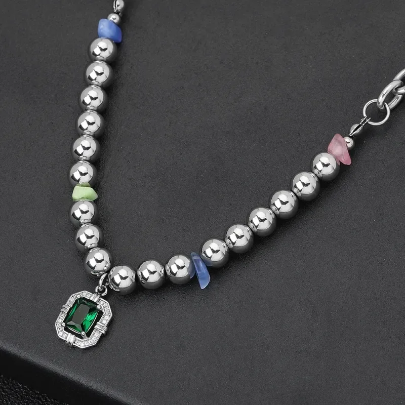 

Винтажное модное индивидуальное жемчужное ожерелье, зеленый цвет, Квадратный Кулон, банкетные украшения, аксессуары, подарок