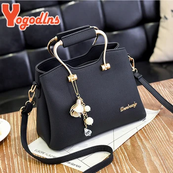 Yogodlns Luxury Pendant Handbag For Women PU Leather Tassel Shuolder Bag Designer Handle Bag Brand Shopping Mommy Shoudler Bag 1