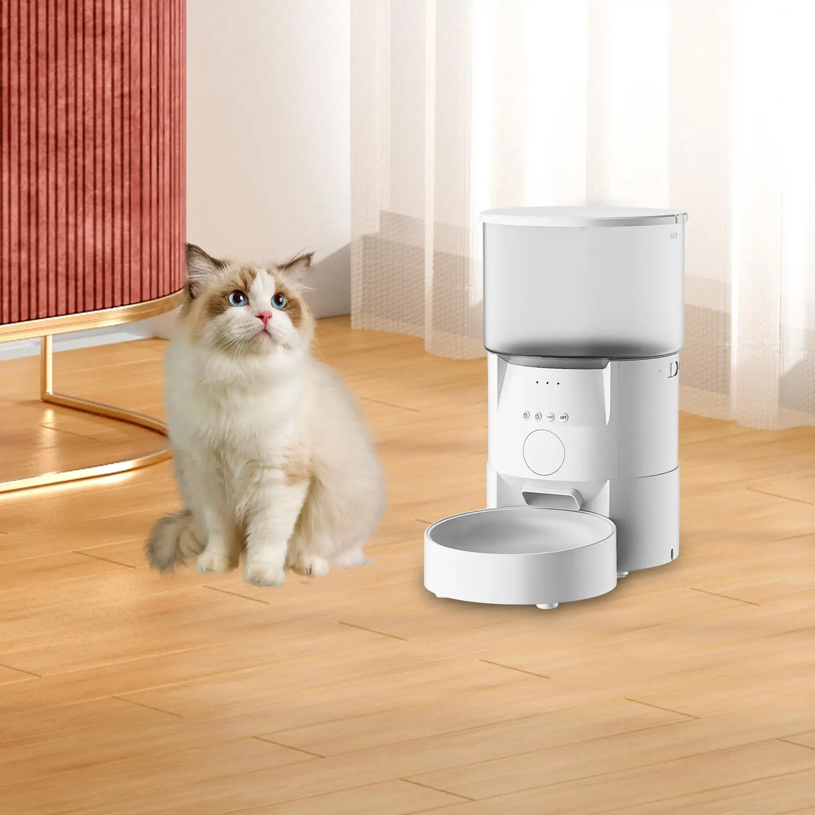 

Cat Feeder Automatic with App Control Portion Control for Pets Dry Food Cats