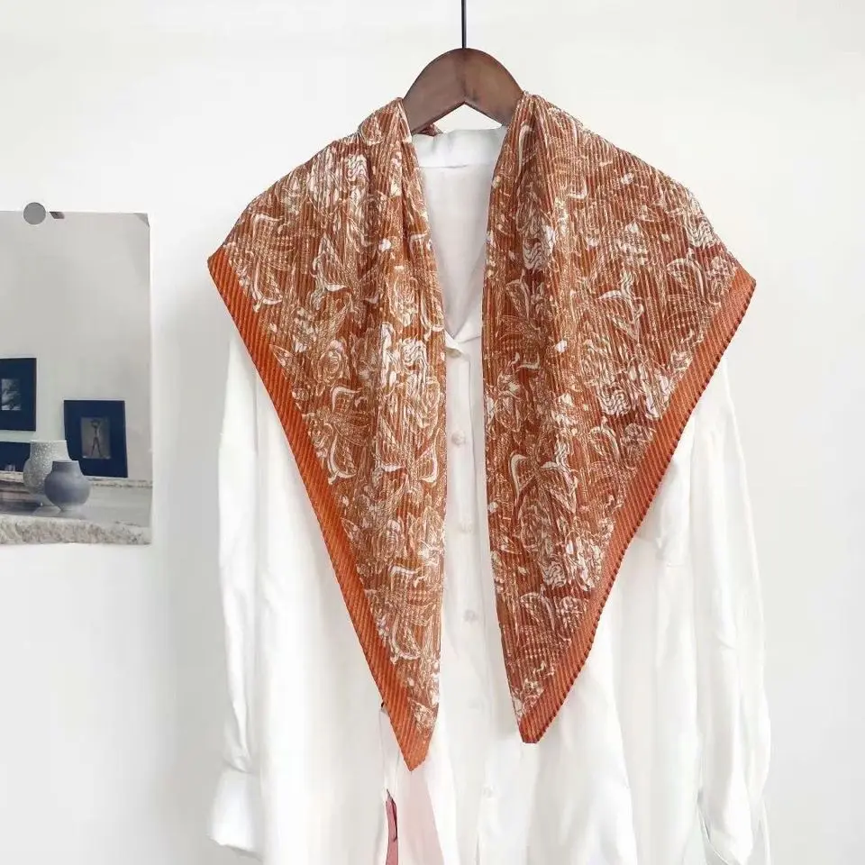 

Autumn And Winter Folded Scarf Korean Edition Women's Horsetail Pattern Scarf Shawl High Quality Folded Business Travel Shawl