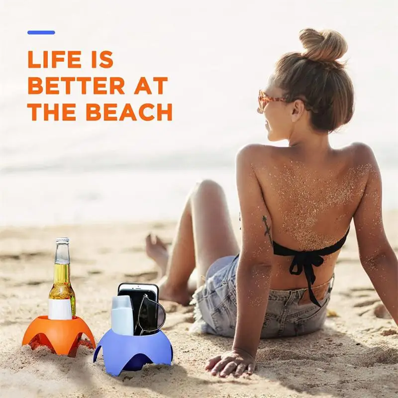 Portable Beach Cup Holder Cup Holder Outdoor Beach Camping Storage Shelf Plastic Wine Glass Snack Drink Holders