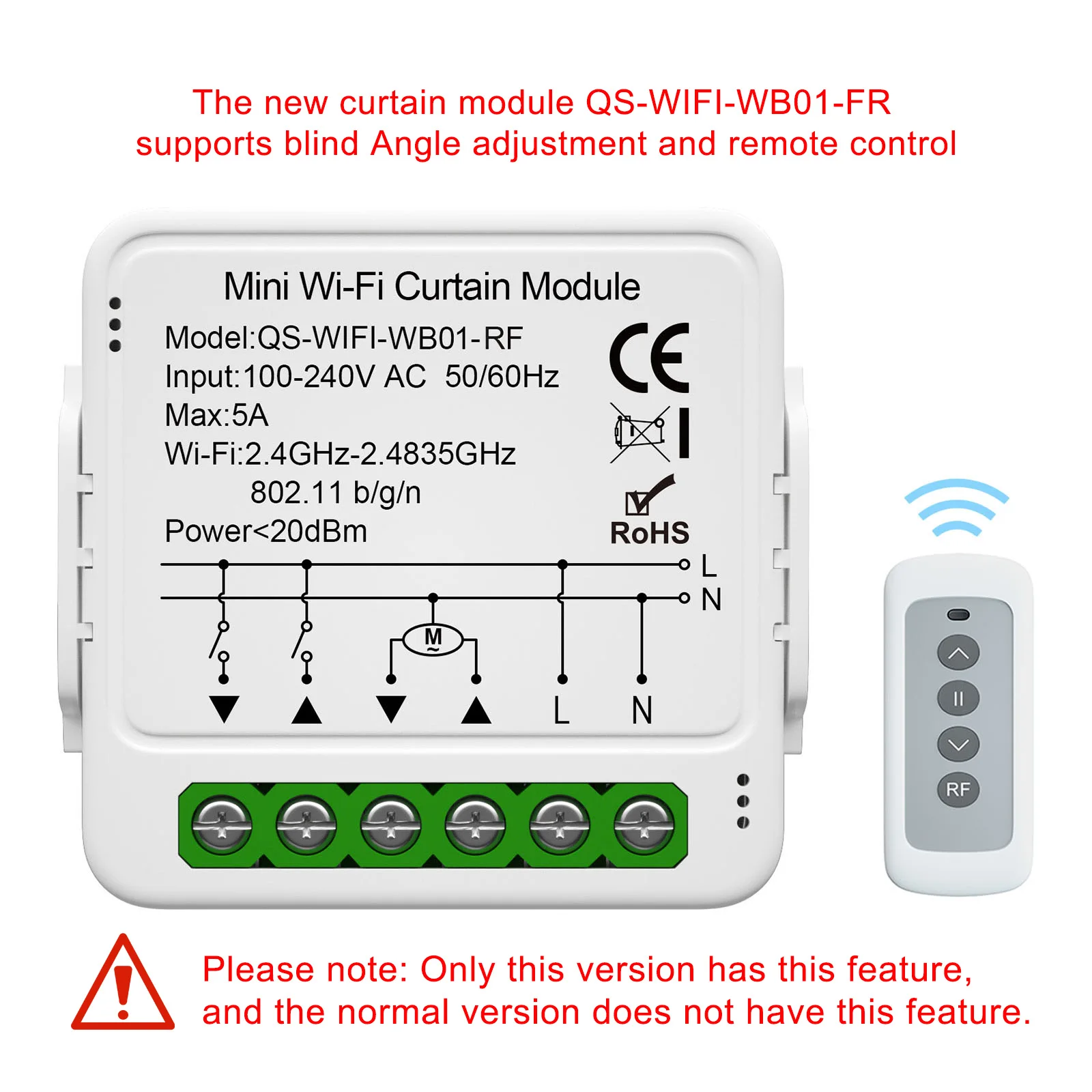 Tuya WiFi Zigbee Smart Curtain Switch Module for Roller Blinds thumbnail 1