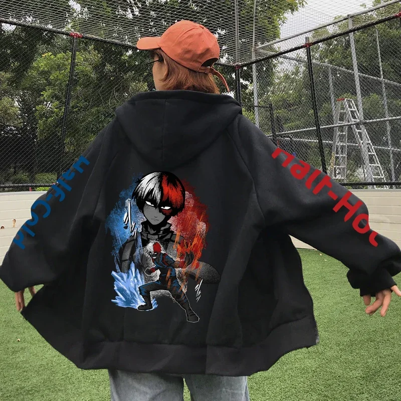 Sudadera Con Capucha My Hero Academia - Unisex Para Adultos Y Adolescentes (Negro, Talla S) - Cremallera Y Bolsillos