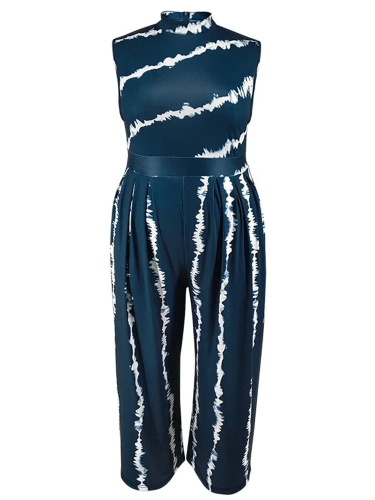 Wmstar Plus Size One Piece Outfits Women's Jumpsuits Printed Summer Holiday New Playsuits Overalls Wholesale Dropshipping 2025