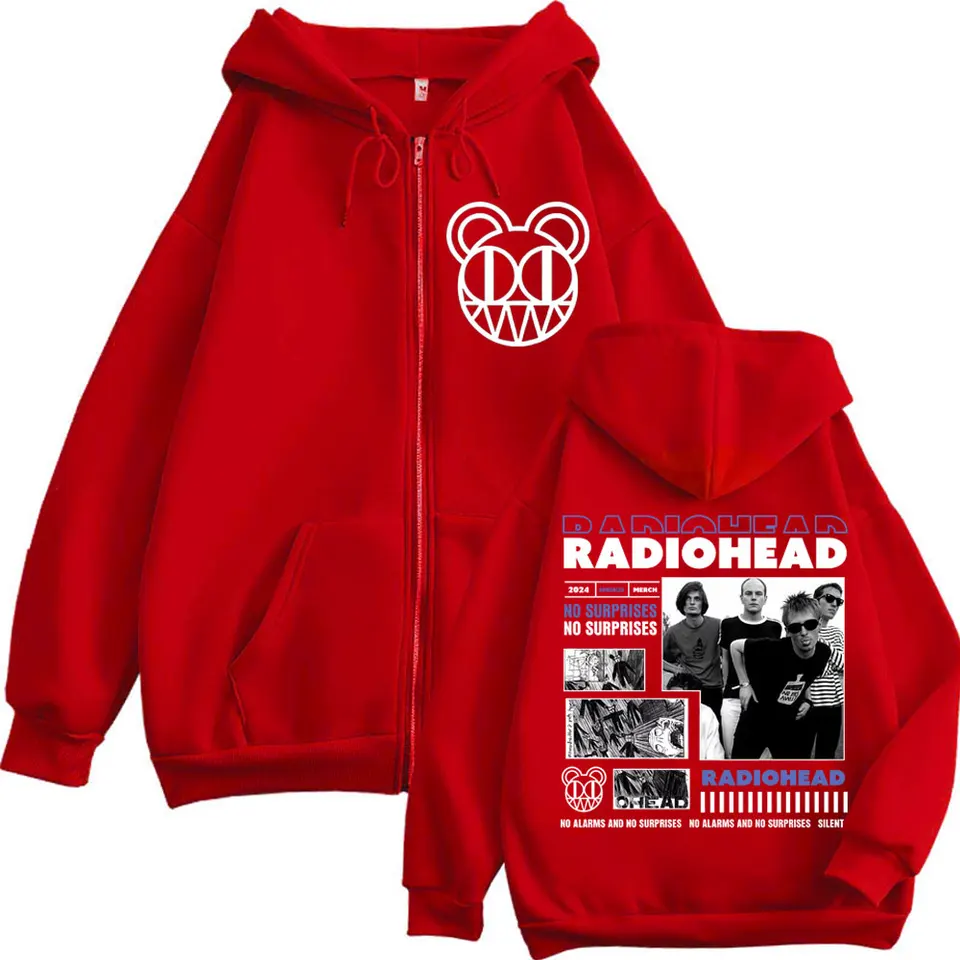 Rock Band Radiohead Zipper Hoodie OK Computer No Surprises Rock Band Radiohead Zipper Hoodie OK Computer No Surprises