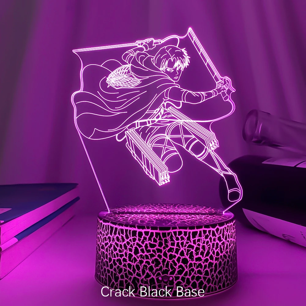 night table lamps Newest Acrylic 3d Lamp Levi Ackerman Attack on Titan for Home Room Decor Light Child Gift Levi Ackerman LED Night Light Anime cool night lights