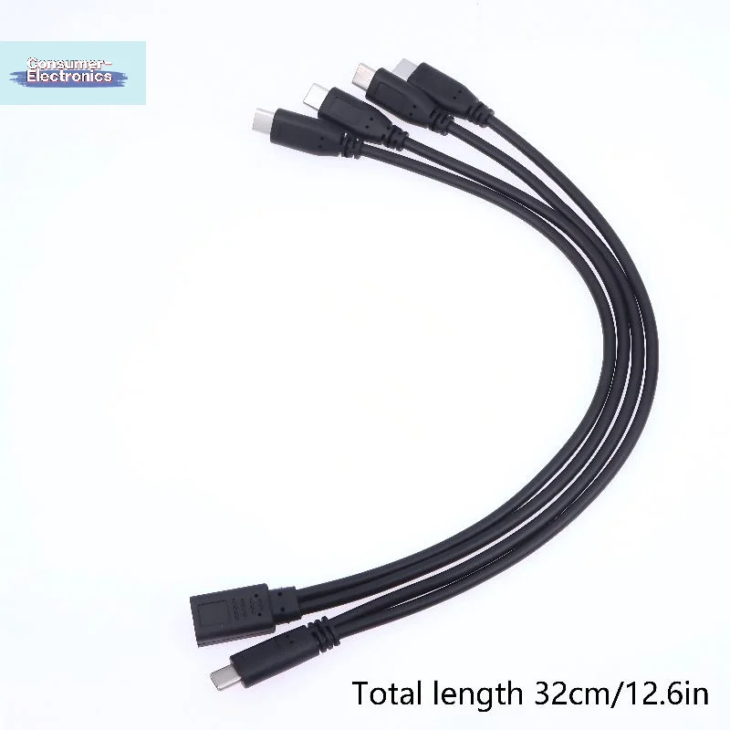 【USB C 케이블 분배기 TypeC 케이블 분배기 1To2 연장선 전원 어댑터 3A 15W 다중 장치 충전 케이블 어댑터】