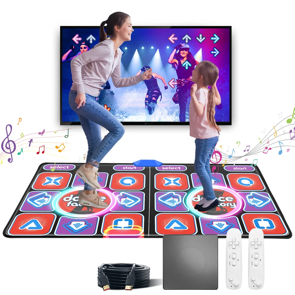Girls Kids, Upgraded Models Double Anti-Slip Durable Musical Dance Mat With Wireless Receiver,with 58 Games 100 Music_voghion.com