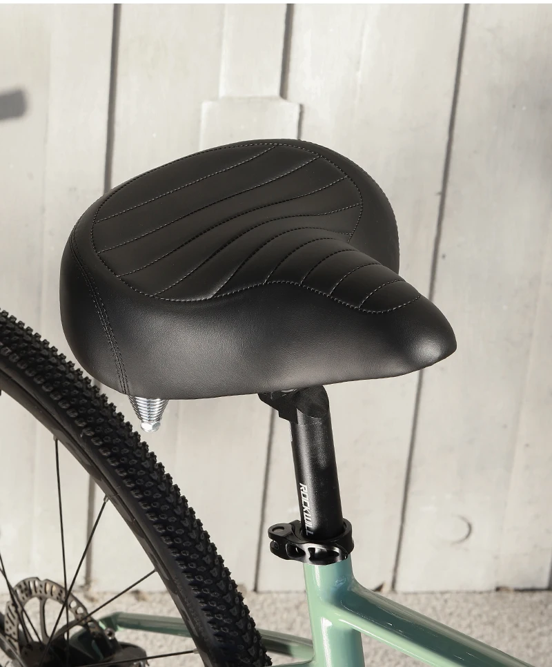WEST BIKING Breiter Fahrradsattel Retro PU MTB Fahrradkissen Komfortabler Federstoßdämpfer Fahrradsattel Fahrradzubehör – Detail 15