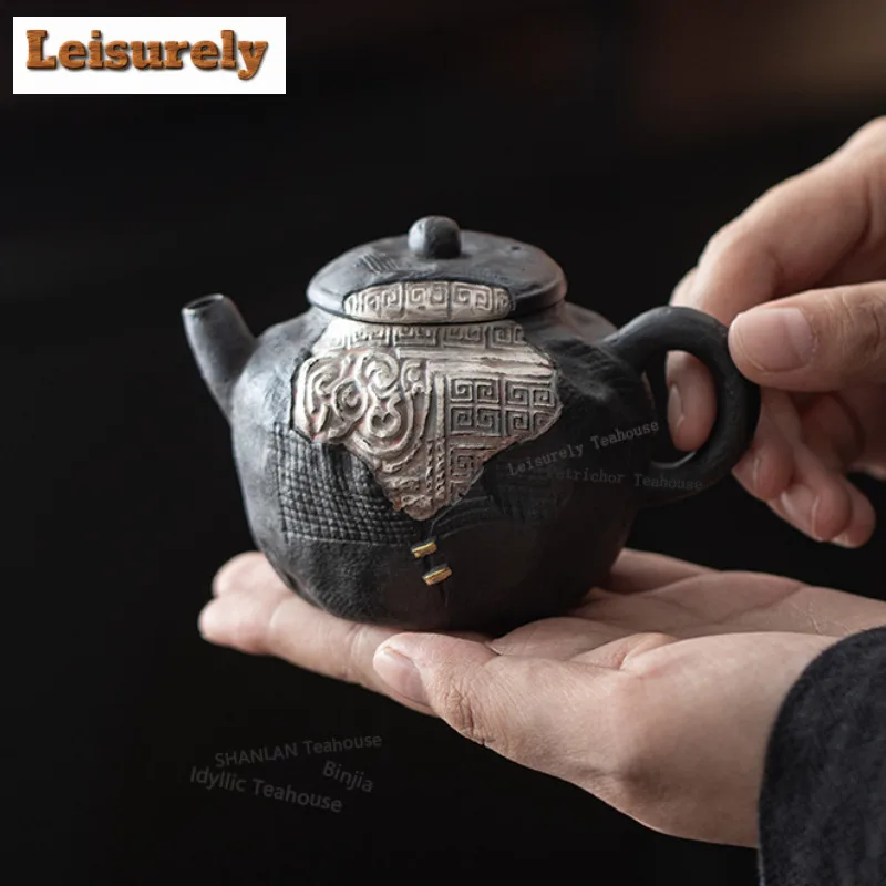 Gilt Silver Lotus Tea Set Complete Set Elegant Tea Ceremony Set Household Teapot And Tea Cup Set Teaware Equipment Collection