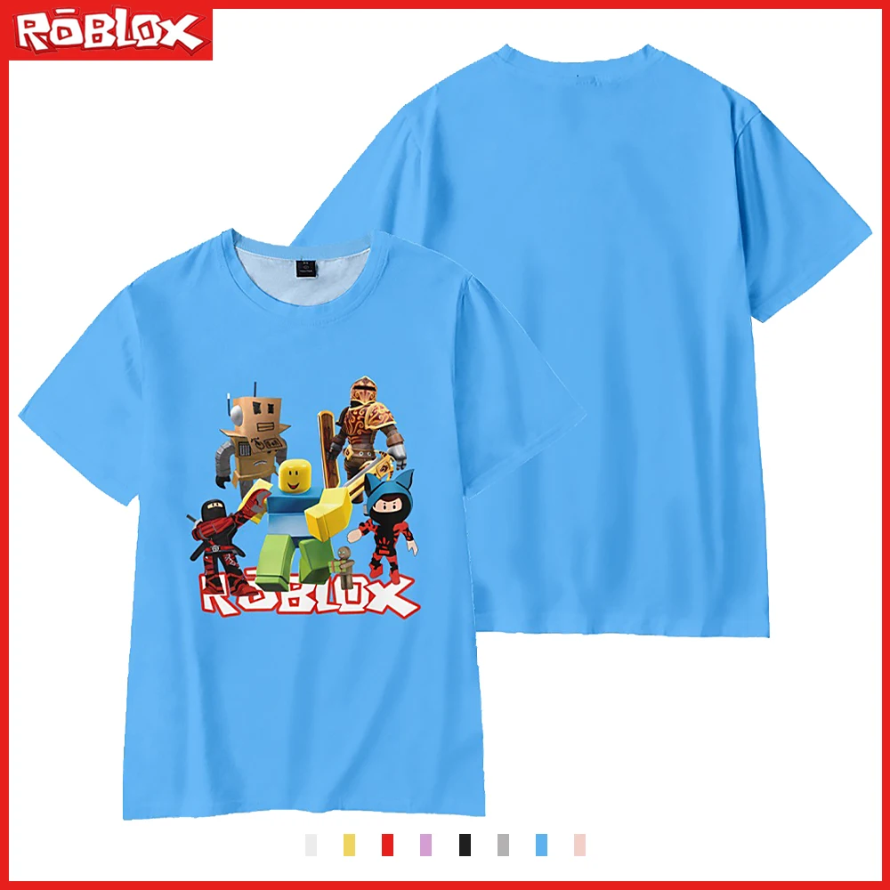 

3D New Roblox Game Casual Short Sleeve T-Shirt Anime Cartoon Printing Trend Loose Parent Child Adult Children Size Holiday Gift