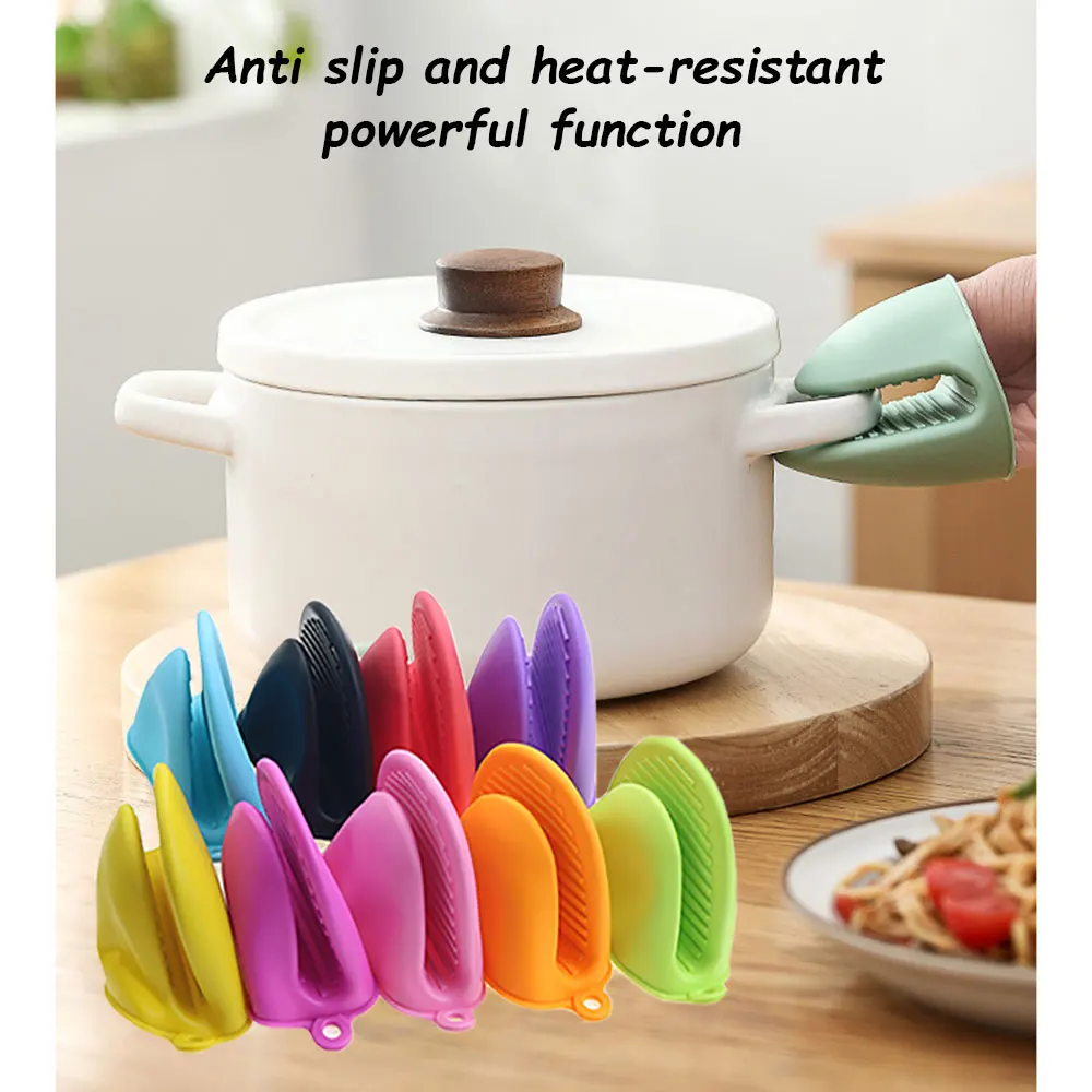 1PC Thick Silicone Oven Gloves Heat Resistant Anti-Scald Gloves for Cooking Pinch Grips Pot Holder Silicone Kitchen Accessories