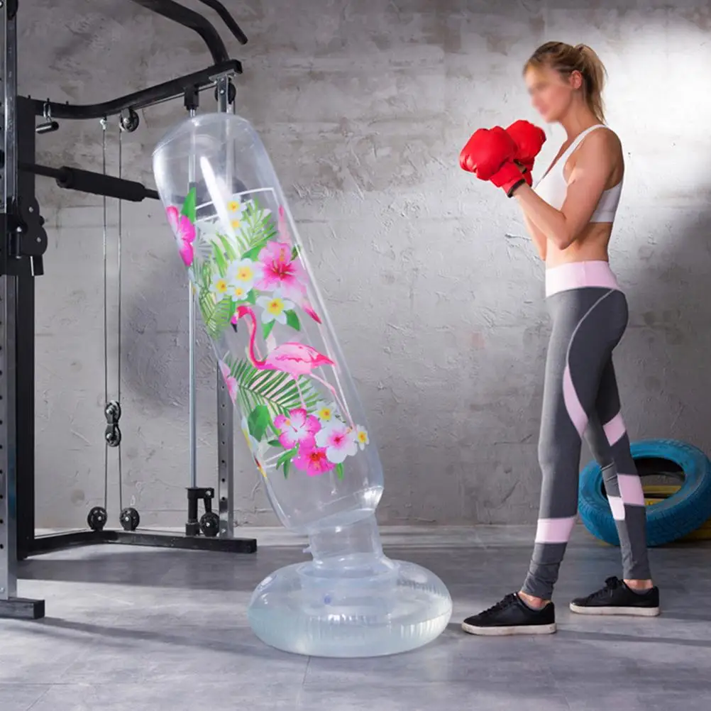 160cm Inflatable Sandbag Vertical Boxing Column Decompression Tumbler Fitness Tool for Home Kids Adults