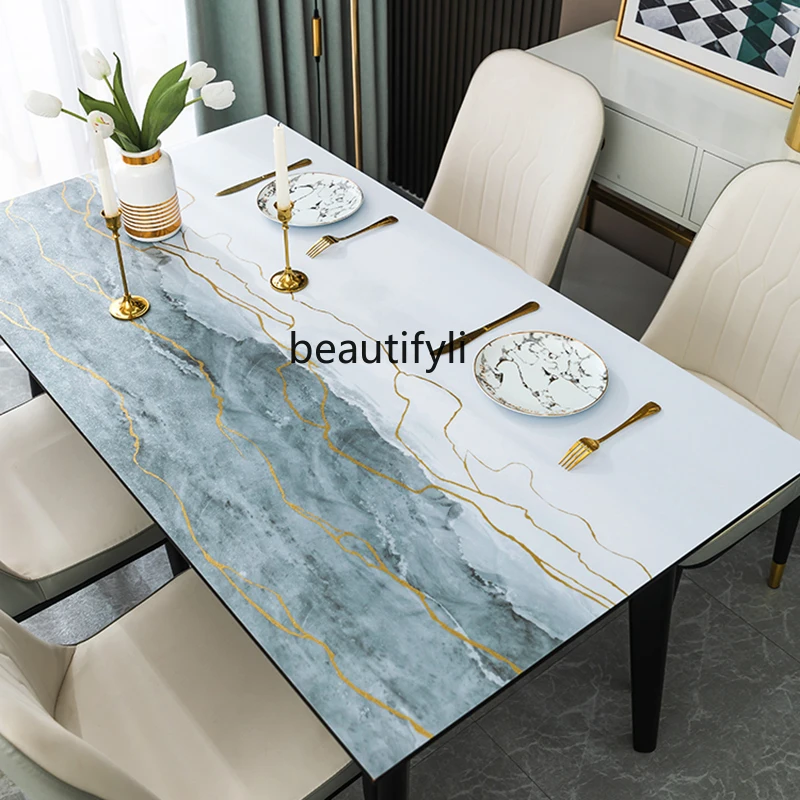 

LBX Tablecloth Waterproof and Oilproof and Heatproof Disposable PVC Dining Table Cushion Rectangular Nordic Table Mat Tea Table